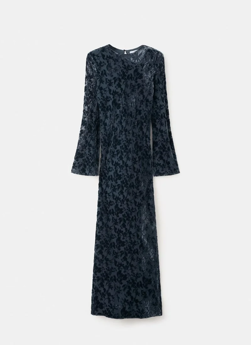 Mango  Devoré dress with bell sleeves for Women | Best Price UAE
